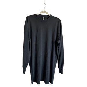 LOS ANGELES APPAREL grey long sleeve shirt dress